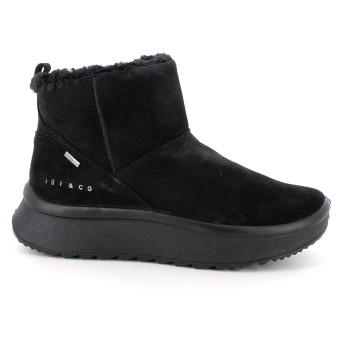 Stivaletti gore-tex con zeppa da donna nero con zip Stivaletti gore-tex con zeppa da donna nero con zip