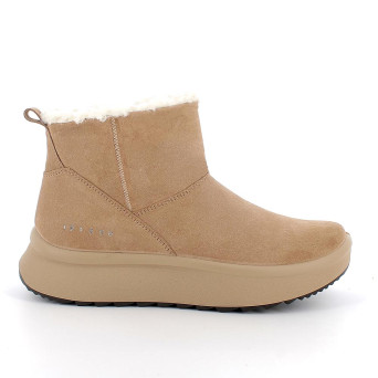 Half boot with wedge for women beige with zip Half boot with wedge for women beige with zip