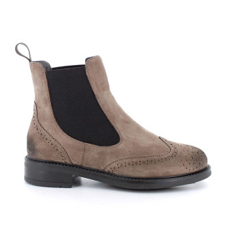 Stivaletti beatles da donna beige con elastico Stivaletti beatles da donna beige con elastico