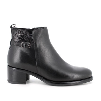 Stivaletti con tacco da donna nero con zip Stivaletti con tacco da donna nero con zip