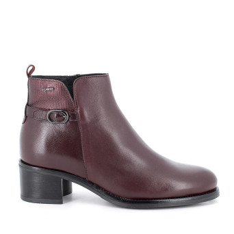 Half boots with heel for women burgundy with zip Half boots with heel for women burgundy with zip