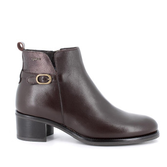 Media bota de tacon para mujer marron con cremallera Media bota de tacon para mujer marron con cremallera