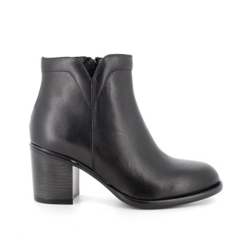 Bottine avec talon pour femme noir avec zip Bottine avec talon pour femme noir avec zip