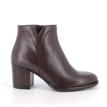 Half boots with heel for women brown with zip Half boots with heel for women brown with zip