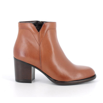 Media bota de tacon para mujer marron con cremallera Media bota de tacon para mujer marron con cremallera