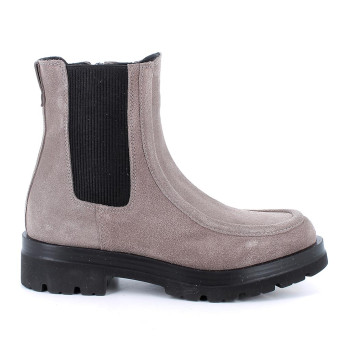 Stivaletti con tacco da donna beige con zip Stivaletti con tacco da donna beige con zip