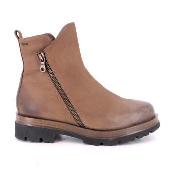 Media bota de tacon para mujer marron con cremallera Media bota de tacon para mujer marron con cremallera