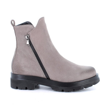 Half boots with heel for women beige with zip Half boots with heel for women beige with zip