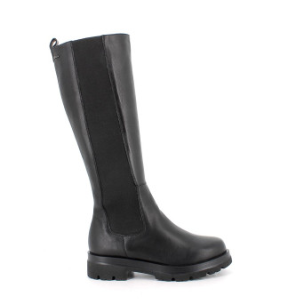 Женские сапоги на каблуке с молнией, черный Женские сапоги на каблуке с молнией, черный