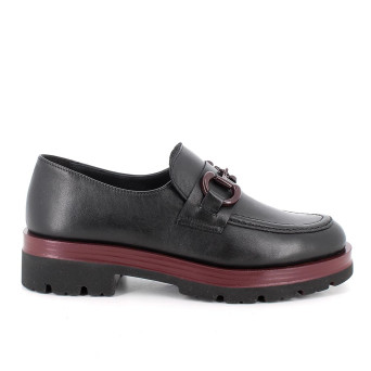 Mocasines con tacón para mujer negro con elástico Mocasines con tacón para mujer negro con elástico