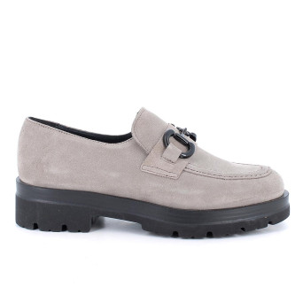 Mocassini con tacco da donna beige con elastico Mocassini con tacco da donna beige con elastico