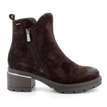 Media bota de tacon para mujer marron con cremallera Media bota de tacon para mujer marron con cremallera