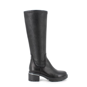 Botte avec talon pour femme noir avec zip Botte avec talon pour femme noir avec zip