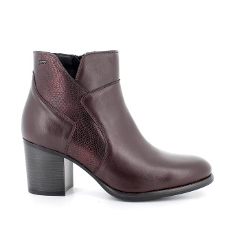 Half boots with heel for women burgundy with zip Half boots with heel for women burgundy with zip