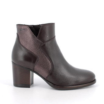 Half boots with heel for women brown with zip Half boots with heel for women brown with zip