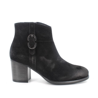 Bottine avec talon pour femme noir avec zip Bottine avec talon pour femme noir avec zip