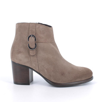 Half boots with heel for women beige with zip Half boots with heel for women beige with zip