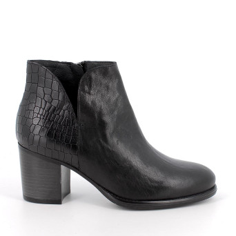Stivaletti con tacco da donna nero con zip Stivaletti con tacco da donna nero con zip