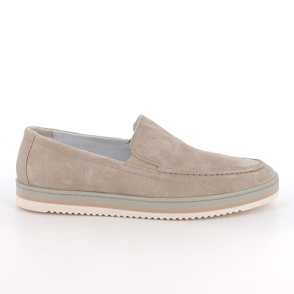 Mocassini da uomo beige con elastico