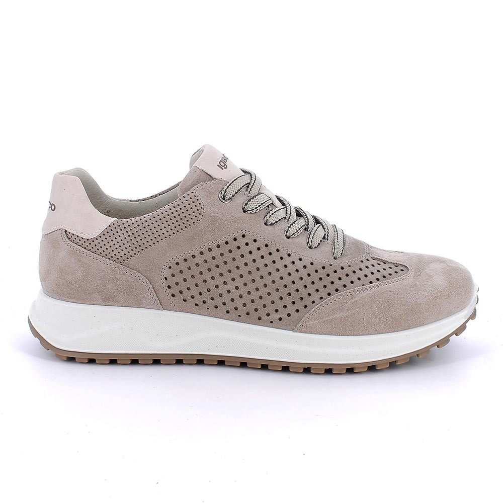 Sneakers da uomo beige con lacci