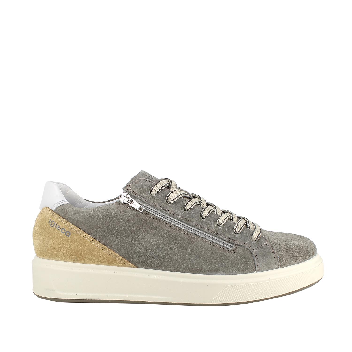 Sneakers da uomo verde con zip