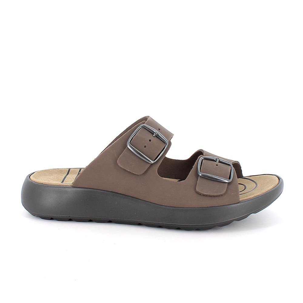 Sandali da uomo marrone con fibbia