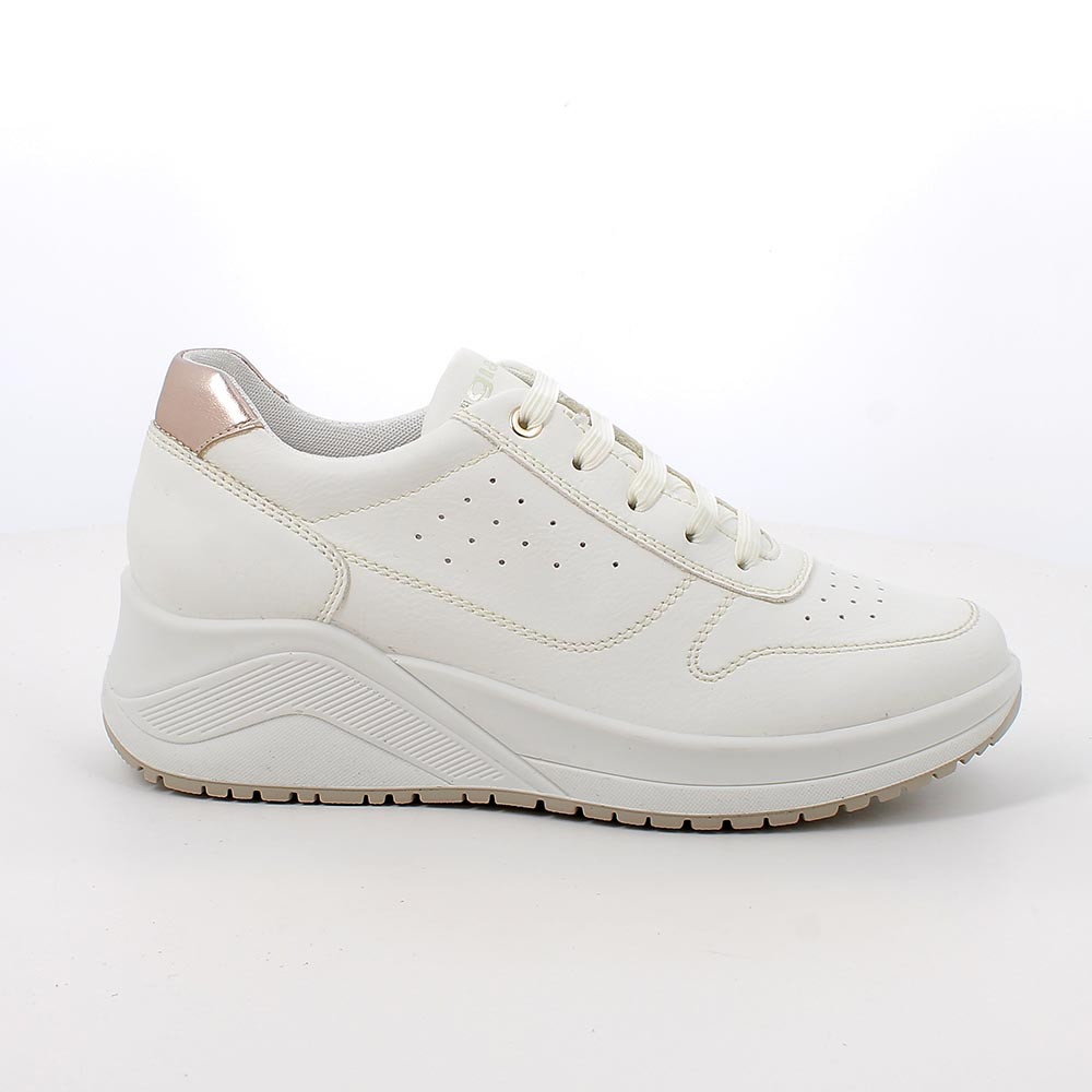 SNEAKERS WITH WEDGE FOR WOMAN   WHITE WITH LACES