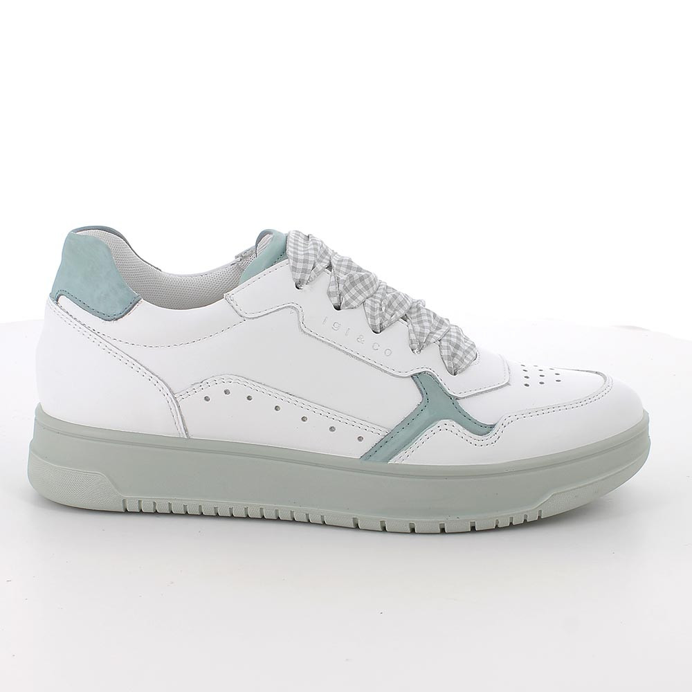 SNEAKERS FOR WOMAN WHITE AND GREEN WITH LACES