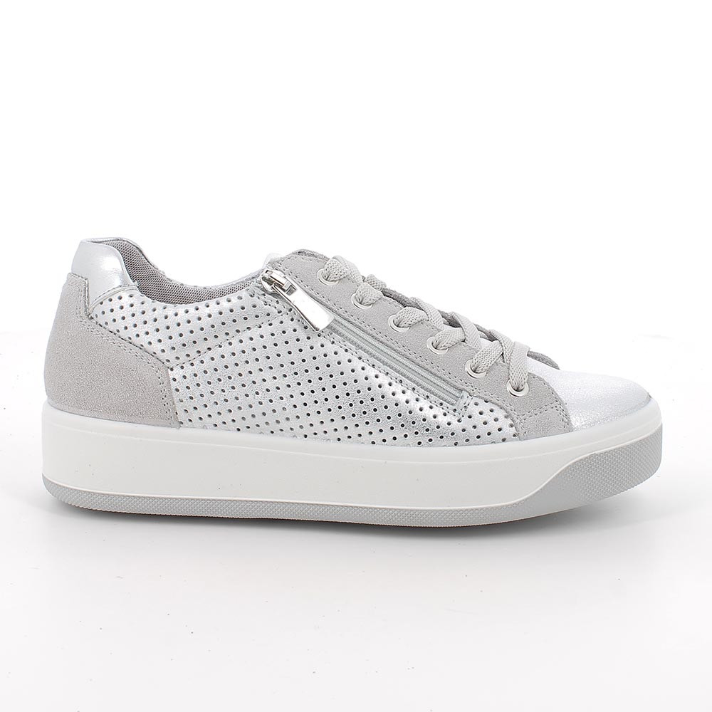 SNEAKERS FOR WOMAN  SILVER WITH ZIP