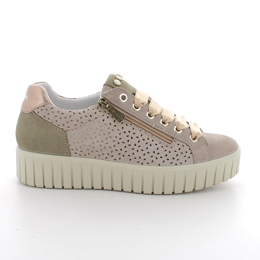 SNEAKERS WITH WEDGE FOR WOMAN  BEIGE WITH ZIP