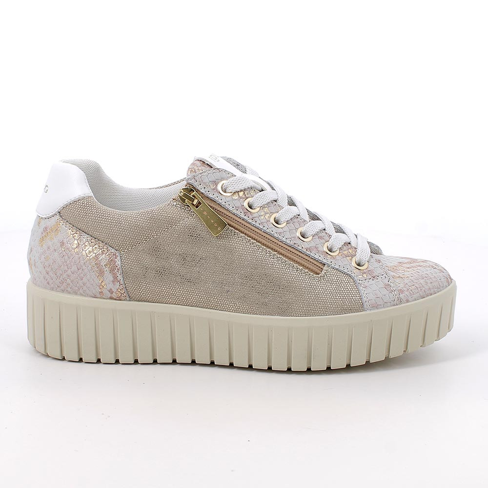SNEAKERS WITH WEDGE FOR WOMAN  BEIGE WITH ZIP