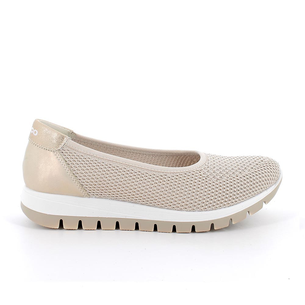 BALLERINA FOR WOMAN   BEIGE AND PLATINUM WITH ELASTIC