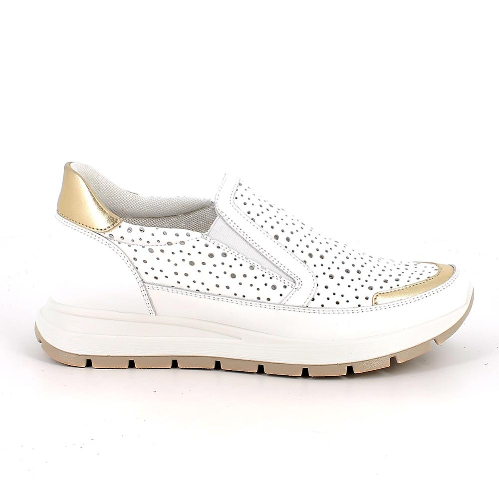 SLIP ON FUER FRAUEN  WEISS MIT ELASTIK