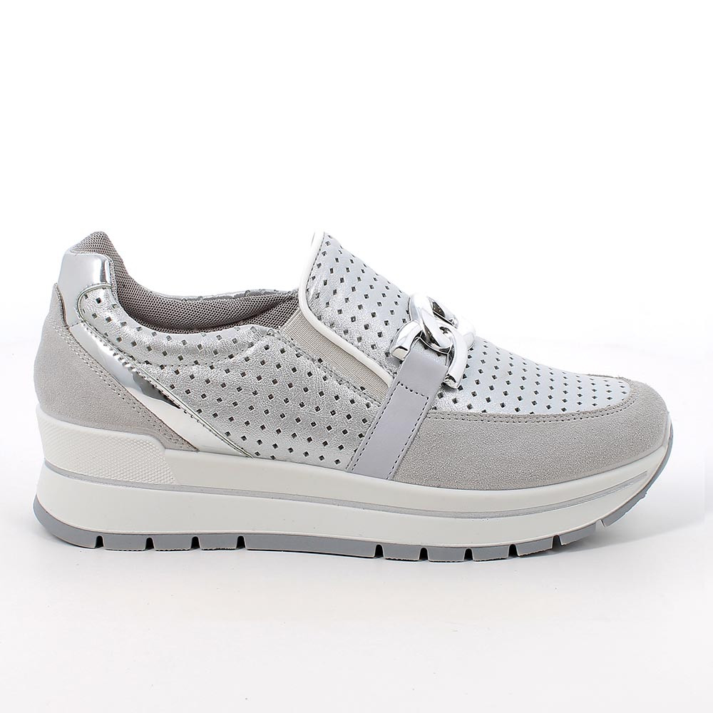 SLIP ON MIT KEIL FUER FRAUEN  GRAU UND PINK MIT ELASTIK