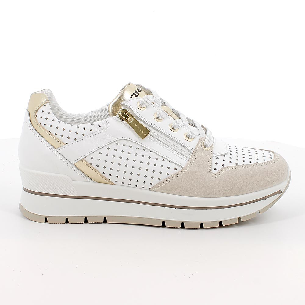 SNEAKERS WITH WEDGE FOR WOMAN  WHITE WITH ZIP