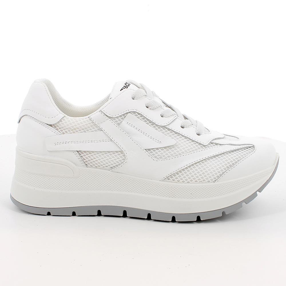 SNEAKERS WITH WEDGE FOR WOMAN   WHITE WITH LACES