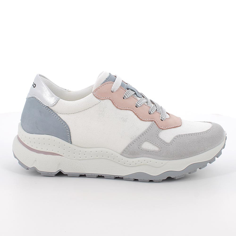 SNEAKERS WITH WEDGE FOR WOMAN  WHITE AND GREY WITH LACES
