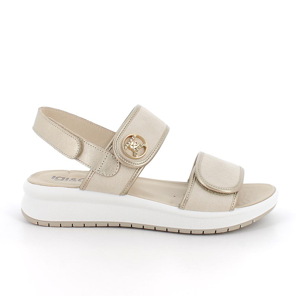 SANDALS FOR WOMAN  BEIGE  WITH VELCRO