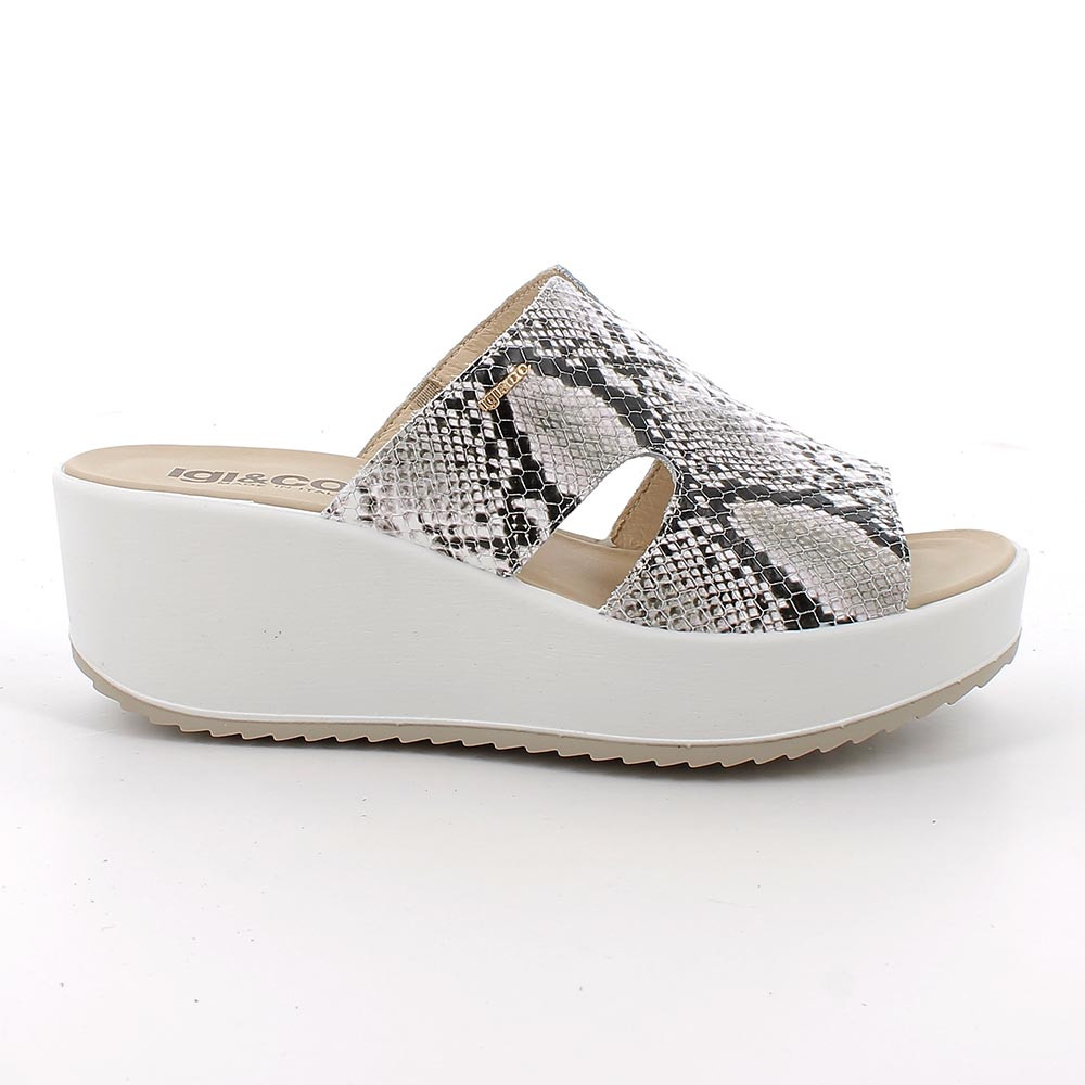 SANDALS WITH WEDGE FOR WOMAN  GREY AND WHITE