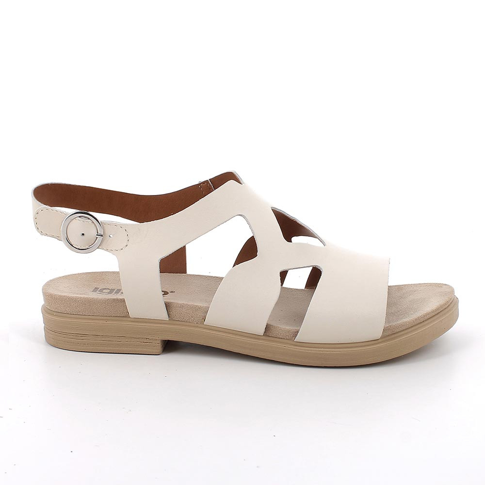 SANDALS FOR WOMAN  BEIGE WITH BUCKLE