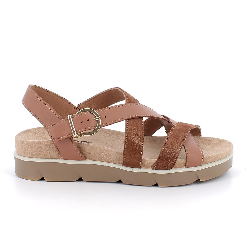 SANDALS FOR WOMAN  BROWN   WITH BUCKLE