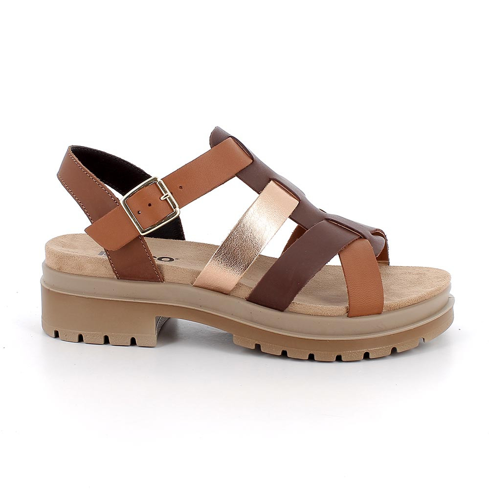SANDALS WITH HEEL FOR WOMAN  BROWN WITH BUCKLE