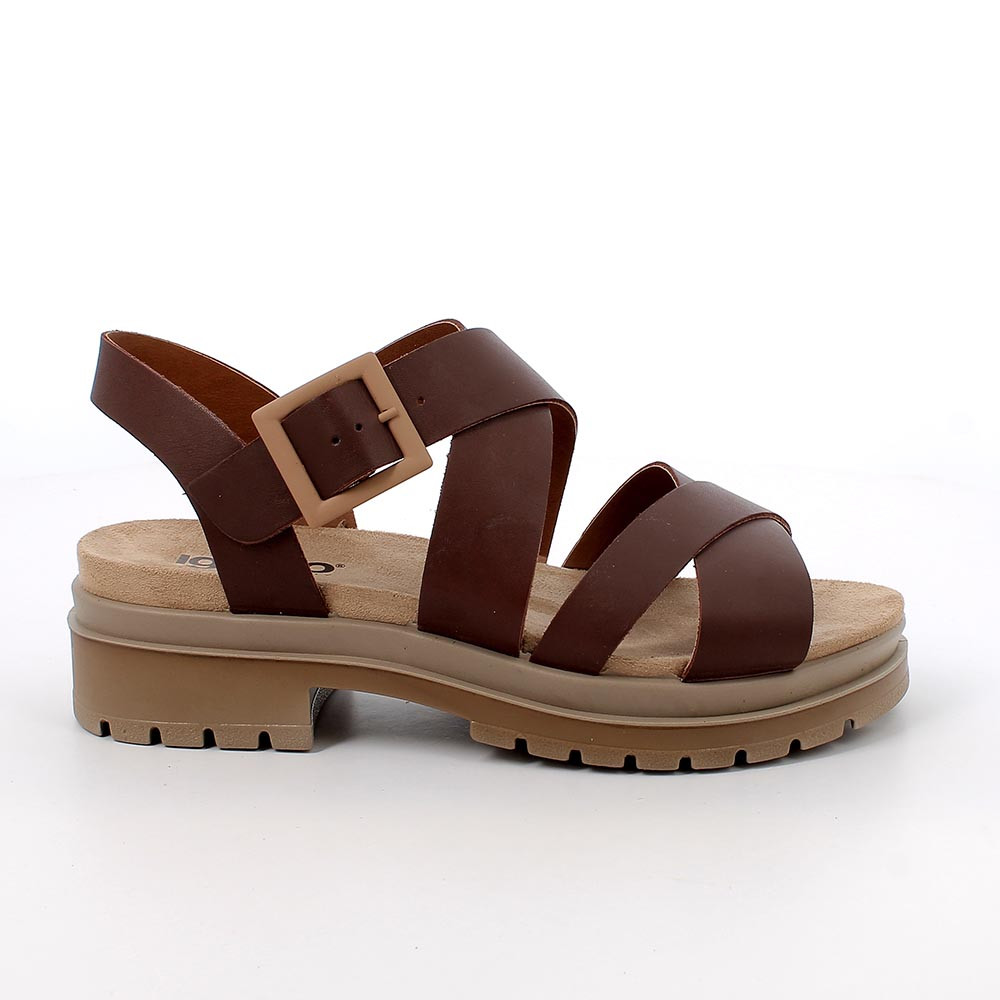 SANDALS WITH HEEL FOR WOMAN  BROWN WITH BUCKLE