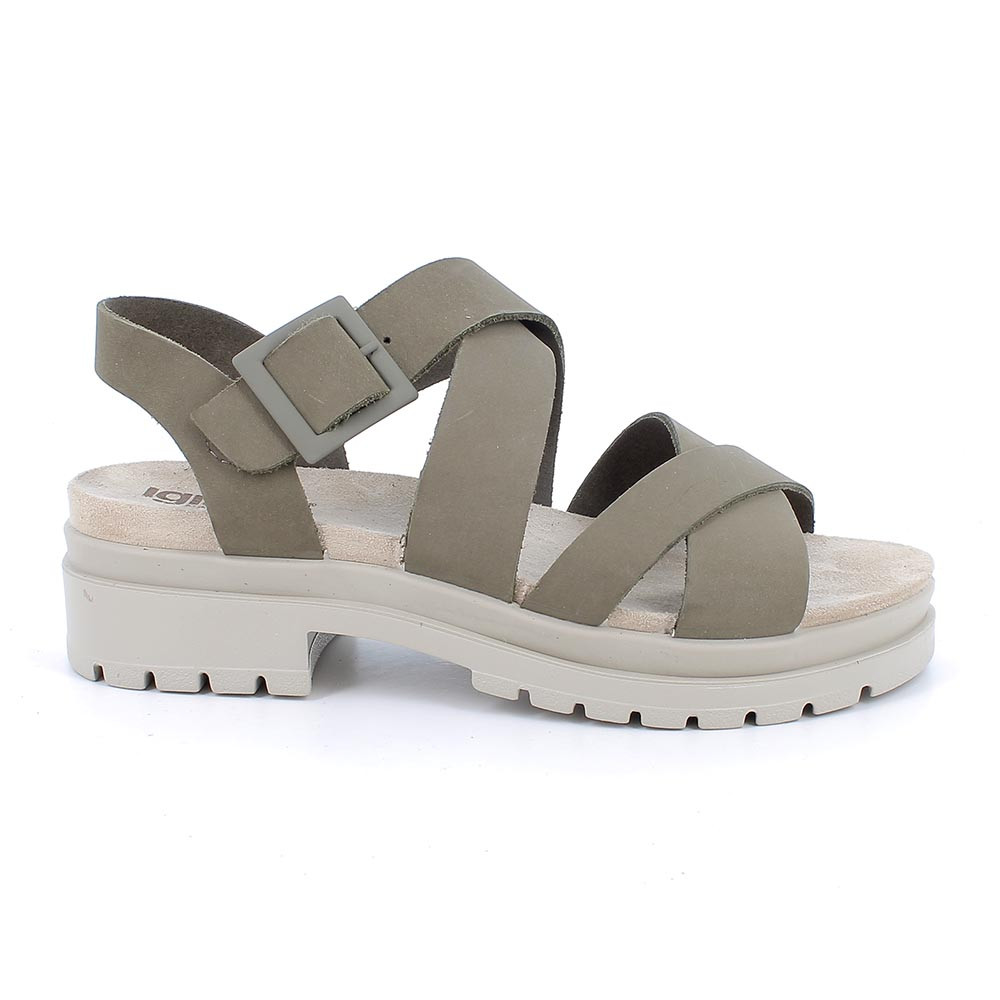 SANDALS WITH HEEL FOR WOMAN   GREEN WITH BUCKLE