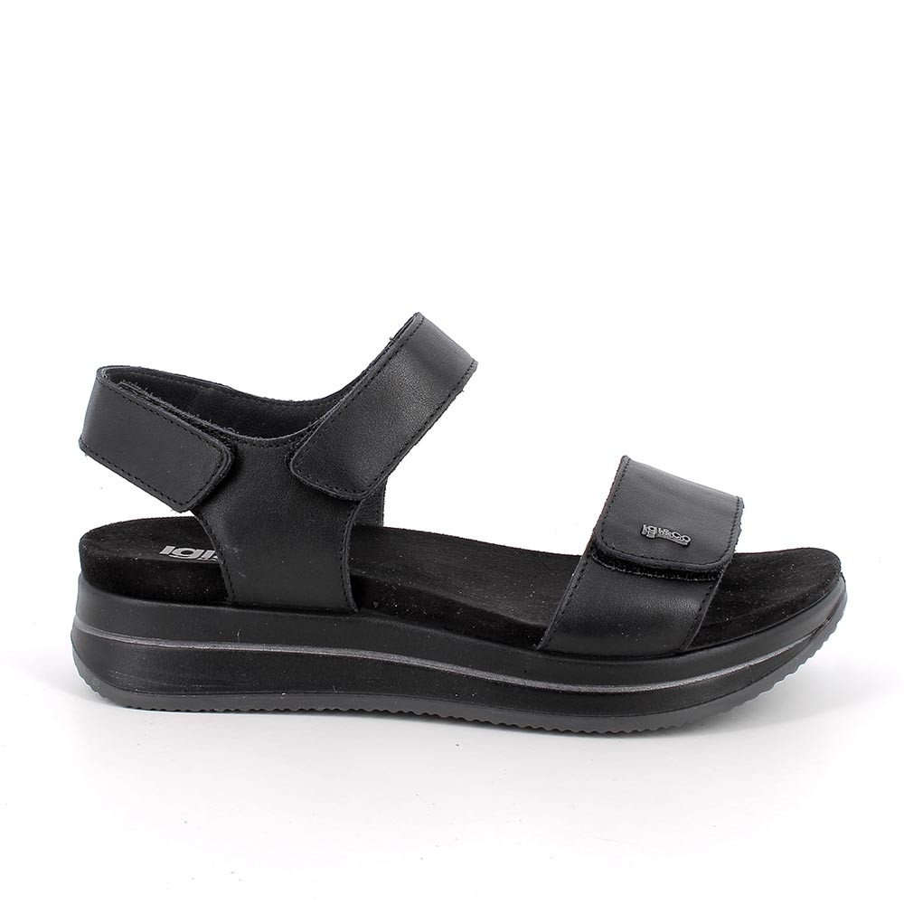 SANDALS WITH WEDGE FOR WOMAN  BLACK WITH VELCRO
