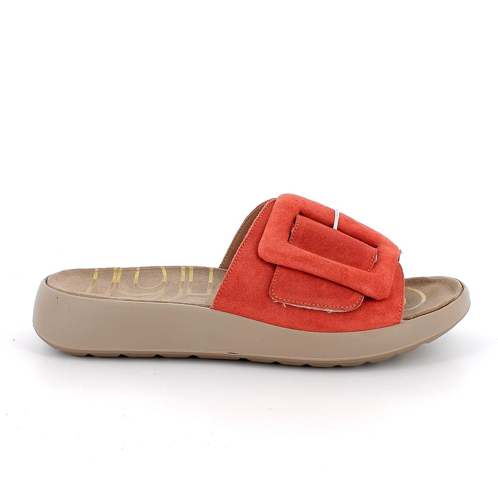 SANDALS FOR WOMAN  ORANGE AND RED WITH VELCRO