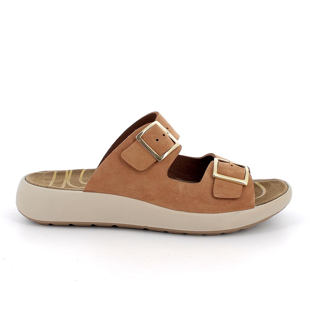 SANDALS FOR WOMAN  BROWN   WITH BUCKLE