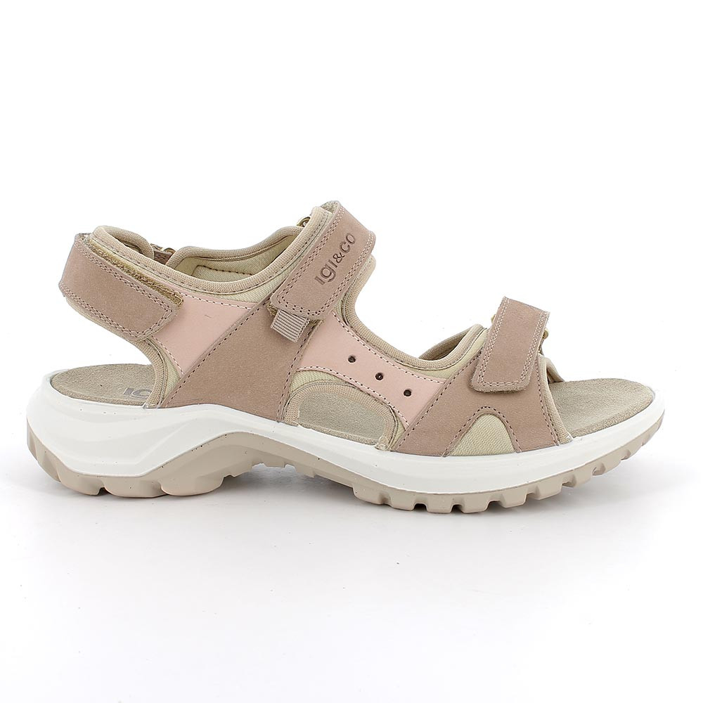 SANDALS FOR WOMAN  BEIGE  AND PINK WITH VELCRO