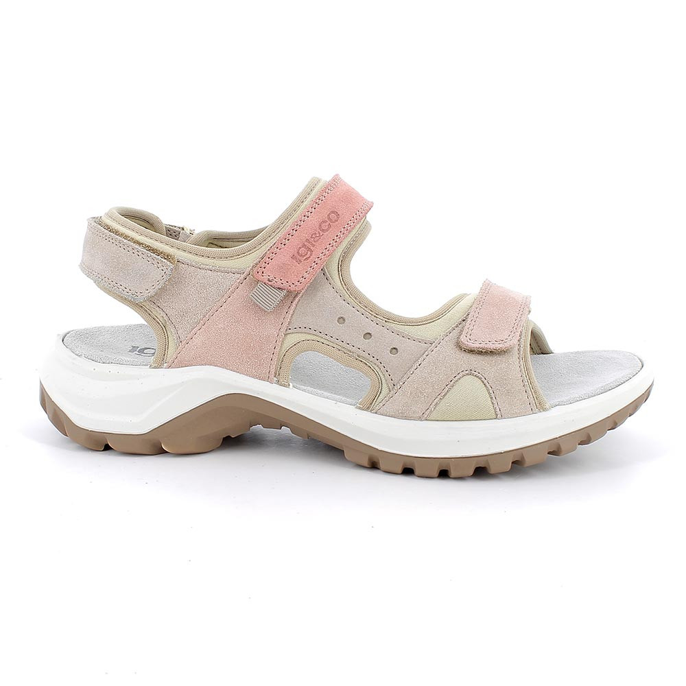 SANDALS FOR WOMAN  PINK  AND BEIGE WITH VELCRO
