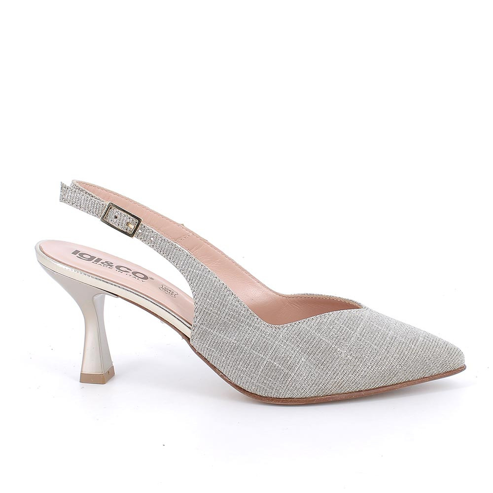 DÉCOLLETÉ WITH HEEL FOR WOMAN   BEIGE AND GREY WITH BUCKLE
